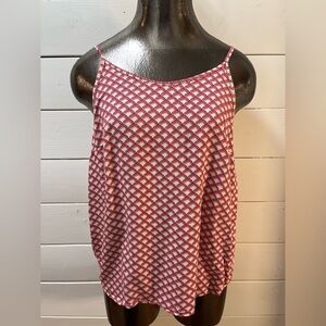 FRANSA Red & Ivory Geometric Print Camisole – Size M